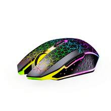 HXSJ Dual-Mode Wireless Mouse With Colorful Backlight, Rechargeable 2.4G Optical Mouse, Silent Left/Right Buttons, Plug-And-Play Computer Peripheral Accessory For Home And Office Use - View 9