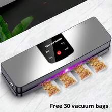 Vacuum Sealer With UV Light, Cutter And Vacuum Bags, 5 Modes, Adjustable Temperature, External Vacuum, Detachable Design, Easy To Clean, 30cm Wide Sealing With Cutter, Smart Display Vacuum Sealer - Black - View 14