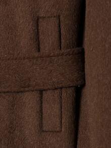 DEEKA Autumn/Winter New European & American Style Fashion Minimalist Loose Stand Collar Short Overcoat - Brown - View 10