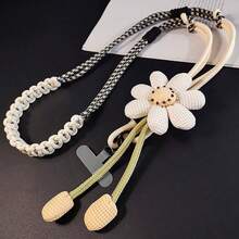1PC Floral 2-Strand 3-In-1 Braided Crossbody Phone Lanyard, Adjustable Floral Braided Phone Strap, Dual-Use Crossbody Bag And Wrist Strap, Colorful Durable Nylon, Suitable For All Phones, Perfect For Outdoor Activities, Phone Lanyard With Metal Buckle, Random Color - Tassel Flower Woven Lanyard - View 10