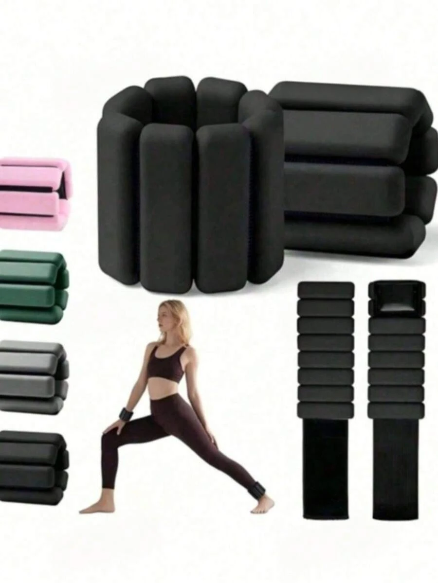 1/2pcs Adjustable Wearable Weighted Wristbands Fitness Set (Unisex), Suitable For Workout, Yoga, Walking, Running, Dancing, Pilates And Aerobic Exercise - Multicolor - View 1