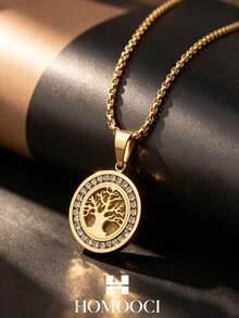 Vintage Exquisite Tree Of Life Pendant Necklace, Personalized Design Casual Women's Fashion Necklace, Multi-Functional Birthday, Christmas Party Jewelry Gift - Tree Of Life Pendant Necklace - View 3