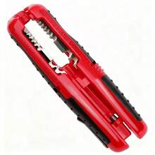 1pc Portable Multi-Function Wire Stripper And Cutter, With Non-Slip Handle, Red And Black Design, Steel Construction, Includes Pen Clip For Easy Carrying - Multi-color - View 6