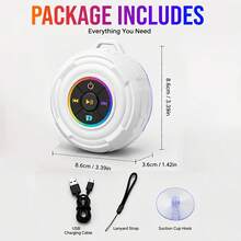 YAIUZGOO Waterproof Shower Speaker With Strong Suction Cup, Portable Wireless Bathroom Speaker, High-Definition Sound Quality, Convenient Button Control, Compact Music Speaker, Suitable For Shower, Bathroom, Travel And Daily Use - View 13