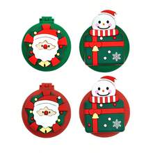 1pc Snowman Foldable Air Cushion Hairbrush With Mirror, Portable 2-In-1 Travel Massage Comb, Cute Christmas Gift For Girls - Multicolor - View 6