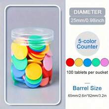 100pcs Multicolor Plastic Math Counting Chips | Educational Math Manipulatives, Suitable For Interactive Learning, Counting And Sorting, Back To School - Multicolor - View 7