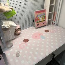 Sweet Pink Dots Pig Pattern PU Leather Desk Pad, Kawaii Large Mouse Mat, Waterproof Anti-Scratch Desk Cover, Lovely Pastel Table Decor For Gaming & Daily Workspace - View 3