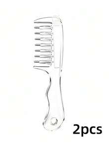 1pc Transparent Applicator Hair Comb, Unisex Scalp Care Massage Liquid Guide Comb, Wide-Tooth Straight Hair Comb, Multi-Functional Home Hair Care Comb - Clear - View 10