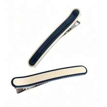 2pcs Acetate Minimalist Korean Style Alloy Duck Bill Hair Clips - Multicolor - View 4