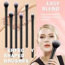 20pcs And 1pc Gift Makeup Brushes Set, Soft Dense Cosmetic Brushes For Foundation Powder Blush Eyeshadow Concealer Contour Highlight, Complete Face & Eye Makeup Brush Kit, Handles For Makeup Beginners And Daily & Party Makeup Application - Black - View 4