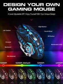 Single-Handed Keyboard Combined With Gaming Mouse, Compatible With Android, 35 Game-Specific Keys, RGB Lighting, Membrane Keyboard, Ergonomic Design, Automatic Pressing Function, Long-Lasting Comfort, Small Left-Handed Mouse Set - View 8