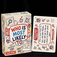 54 Selected "" Theme Party Guessing Cards - Rounded Edges, Perfect Icebreaker For Friends Gatherings, Fun Prank Cards. This Is An Interactive Tabletop Game Suitable For Multiple Players, Also A Top Choice For Camping And Travel. - Multicolor - View 1
