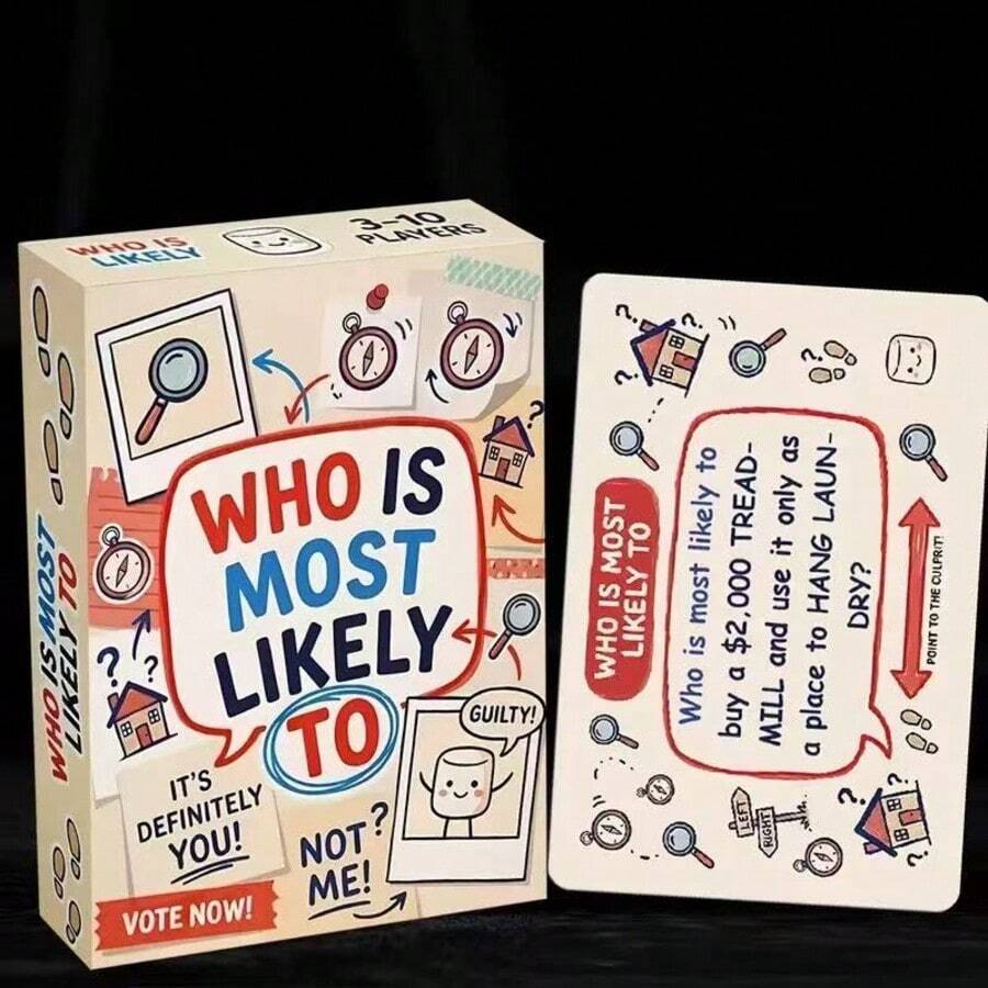 54 Selected "" Theme Party Guessing Cards - Rounded Edges, Perfect Icebreaker For Friends Gatherings, Fun Prank Cards. This Is An Interactive Tabletop Game Suitable For Multiple Players, Also A Top Choice For Camping And Travel. - Multicolor - View 1