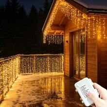 1pc 8-Function Battery Box Halloween Decoration Christmas Tree Decoration 45/80/96/150 Lights Icicle String Lights Birthday Wedding New Year Party Indoor String Lights Outdoor Eaves String Lights - Battery-powered Fairy Lights - View 12