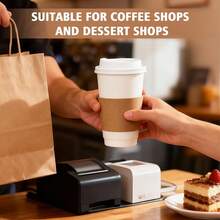100pcs Coffee Cup Sleeves, Suitable For Hot Drinks, 25/50pcs Durable Corrugated Cardboard Cup Sleeves, Fit 12-24oz Cups, Beverage Insulation, Suitable For Both Hot And Cold Drinks - View 5