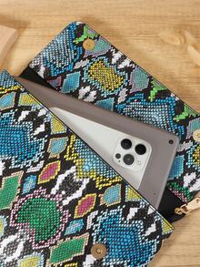Fashionable Printed Women's Clutch Handbag, Large Capacity Magnetic Closure, Multifunctional Portable Wallet & Phone Bag, Suitable For Outdoor Use - Multicolor - View 2