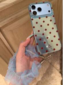Premium Korean Style Polka Dot Phone Case Compatible With Iphone 18 Pro Max, 15, 17 Pro, 13, 18 Pro, 17, 16 Pro Max, Creative Full Coverage Anti-Drop Protective Cover, Women's Design - Pink - View 5