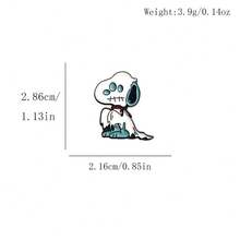 SNOOPY 1 قطعة دبوس معدني مطلي بالمينا بتصميم كرتوني كلاسيكي لسنووبي مع قرع الهالوين، إكسسوار قرطاسية، ديكور للعطلات، هدية هالوين (نمط عشوائي) - متعدد الألوان - مشاهدة 6