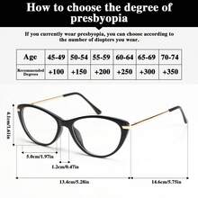 1pc Cat Eye Leopard Print Vintage Reading Glasses, Fashion Retro Design, Metal Spring Temple For Premium Quality, Pink Leopard Colorway, Stylish Daily Wear - Black - View 10