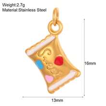 Multi-Style Colorful Oil Drop Heart & Demon Eye Pendant, Customizable DIY Paperclip Chain Accessory For Thanksgiving And Valentine's Day - Gold - View 8