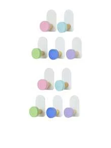 1個/5個純色圓形黏貼式牆鉤，適用於兒童房、女孩房裝飾、嬰兒房、新生兒必需品 - 彩色 - 查看 14
