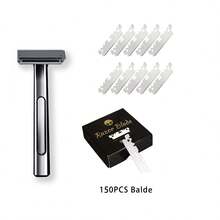 Bộ dao cạo T Razor với 150 lưỡi dao cạnh, máy cạo râu an toàn cho nam, thay lưỡi nhanh, cạo râu mượt mà, bộ chăm sóc tại nhà và du lịch! - Nhiều màu - Xem 12