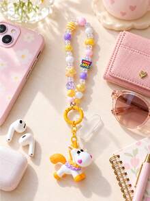 Miniso Toy Story Character Beaded Bag Charm Keychain With Colorful Bead Strap For Handbag Backpack Tote Purse, Birthday Christmas Gift - Style 1 - View 3