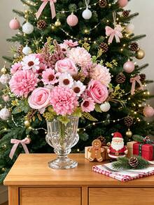 1/5/60pcs Artificial Rose Flower Bouquet, Silk Daisy Dandelion Bulk Pack, Suitable For Wedding Home Party Decoration, Table Centerpiece, Valentine's Day Gift, Birthday Graduation Autumn Decoration, Christmas Decoration - Pink - View 6