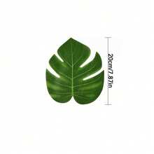 1pc Artificial Tropical Palm Leaf Tabletop Decor, Hawaiian Theme Faux Palm Leaf Tablecloth, Home Desktop Decoration, Suitable For Hawaiian, Flamingo, Summer Beach, Birthday And Aloha Party Table Skirt, Kitchen Decor - Multicolor - View 13