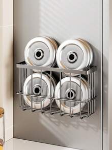 Magnetic Refrigerator Storage Rack-A Drill-Free, Wall-Mounted Basket Designed For The Side Of The Fridge. It Offers High Capacity And Space-Saving Storage For Items Such As Plastic Wrap, Straws, Seasoning Bottles, And Kitchen Paper Towels. - Multicolor - View 7