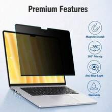 Magnetic Privacy Screen Protector, Compatible With MacBook Neo 13-Inch 2026 A18 Pro 14 16 Inch, Air 13 13.6 15 Inch, Removable Anti-Glare Laptop Privacy Filter, Suitable For Office, Cafe, Airport, High-Speed Train And Other Public Places - View 6