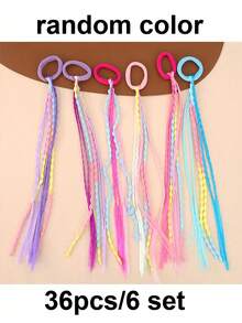 3pcs A Pack Of Headwear Wig Braids Hair Circle Sweet Cool Boxing Braid Rubber Band High Ponytail,Bean Braid Hair Rope Hair Scrunchies,Hair Ties,Braided Hair Bands,Colorful Hair Ropes, Perfect Gift For Activities,Festivals, Travel And Vacation - Various - View 4