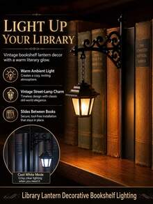 Lampu Meja Halloween Bergaya Vintage, Lampu Penahan Buku Mini Retro Mewah dengan Cahaya Hangat, Lampu Dekoratif Bertenaga Ganda USB & Baterai, Cocok untuk Ruang Belajar, Kantor, Perpustakaan, Hadiah Sempurna untuk Pecinta Buku - MultiWarna - View 8