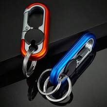Random Color Car Keychain Business Keychain High-End Metal Key Ring Men's Waist Hanging Car Key Chain Creative Metal Alloy Key Chain Car Key Pendant Simple Anti-Loss Key Ring Lock Key Holder Car Interior Accessories Small Pendant Men's And Women's Car Accessories Interior Car Parts - Multicolor - View 3