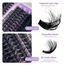280 Clusters Segmented Eyelashes 0.07 Thick Dense Curly Lash Extension Kit Large Capacity DIY Individual Fluffy Lashes - LU(M) - View 3