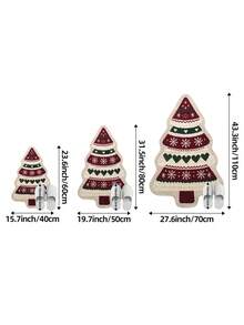 DAJIANG 1pc Christmas Tree Shaped Rug, Kitchen Rug, Hallway Rug, Area Rug, Suitable For Bathroom, Kitchen, Indoor, Hallway, Bedroom, Living Room, Bedside, Machine Washable, Easy To Clean, Non-Slip Back, Bedroom Decor Rug, Autumn/Winter Style - Multicolor - View 3