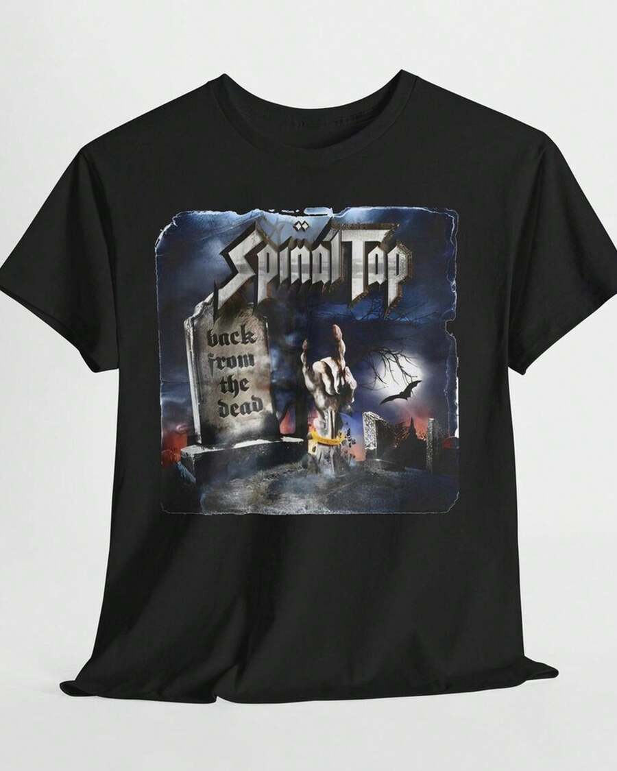 Spinal Tap Back From The Dead Rock Album Cover T-Shirt Tee| Retro T-Shirt Vintage Look All Sizes - Black - View 1