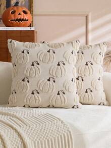 1pc Halloween Pumpkin Ghost Embroidered Pillow Case, Home Living Room Bedroom Sofa Decorative Cushion Cover - Multicolor - View 10