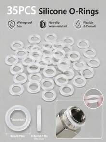 35pcs Waterproof Silicone O-Rings, 3mm Diameter, Anti-Slip Wear-Resistant Sealing Gaskets, High-Quality Silicone Rings, Water Pipe Sealing Helper - One Size-35PCS - View 6