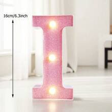 1pc 16cm Home Birthday Party Decoration LED Pink Marquee Letter Lights, Battery Powered Light Up Alphabet Letters,Wedding Proposal Decoration Marquee Letters Lamp,Christmas Home Decor Letters Sign Light,Illuminated LED Alphabet Lights - 16cm Pink Letters - View 24
