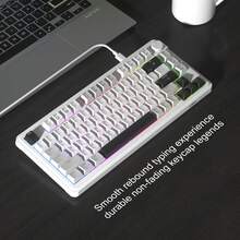 MageGee GK950 75% Wired Mini Membrane Keyboard, 80 Keys RGB Backlit Computer Keyboard, Volume Rotary Knob, 19 Keys Rollover, Two-Step Feet, Top-Printed Keycaps Silent Typing Gaming Keyboard For PC Laptop Windows - View 3