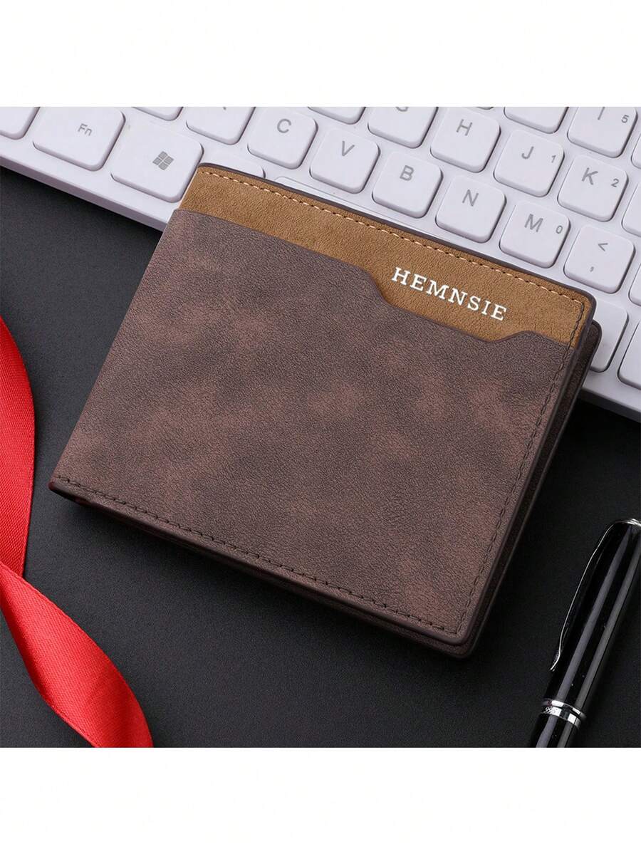 SHABILI New Men's Short Wallet, Youth Minimalist Multi-Slot Card Holder, PU Retro Premium Style