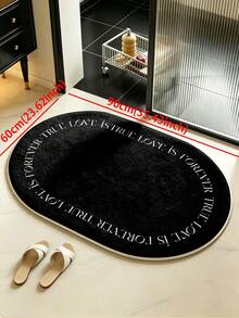 SANJIANGDI 1p White Letters On A Black Background Bath Mat, 0.6mm Faux Cashmere Material, Soft And Machine Washable, Suitable For Kitchen, Hallway, Bathroom, Living Room, Outdoor Entrance, And Toilet, Usable Year-Round And Adaptable To Various Occasions. - Multicolor - View 14