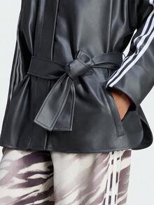 Adidas Originals Women's PLEATHER JACKET Woven Collarless Jacket LH1945 - Black - View 5