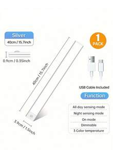 1件白色貝殼造型LED感應燈，適用於櫥櫃下方、衣櫃、樓梯、走廊、層架等，無線磁吸式USB充電廚房小夜燈，電池供電，尺寸：3.9英吋或7.9英吋 - 白色 - 查看 13
