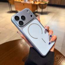 啞光金屬磁吸手機殼，適用於 iPhone 18 Pro Max 17 16 15 14 13 Pro，附鏡頭保護膜，支援無線充電，防摔保護殼，適合女性男性的禮物選擇 - 淺藍色 - 查看 3