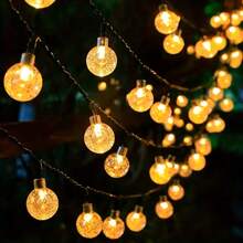 [Solar LED String Lights] Solar Powered LED String Lights, 20/50/100 LED Beads, Bubble Globe Fairy Lights, Outdoor, For Garden Patio Decor ,Solar String Lights Outdoor Waterproof For Garden Tree Patio Party Christmas Decorations - Solar-powered Bubble Machine - View 2