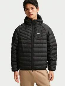 Nike Jaket Bulu Angsa Tipis Pria AS M NK WR LTWT FL MCRO CHNL J - Pendek JA0742-010 - Hitam - View 1