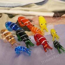 Handmade Colorful Glass Shrimp Statue - Perfect For Aquarium And Home Decor, Ideal Holiday Gift - A - View 7