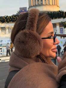 1pc Winter Ear Warmer With Faux Rabbit Fur, Warm Thermal Lined Foldable Ear Muffs, Windproof And Foldable Ear Cover Winter Accessories - A - View 3